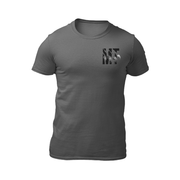 T-Shirt à Col Rond Pour Hommes Charcoal Avec Logo MT Noir