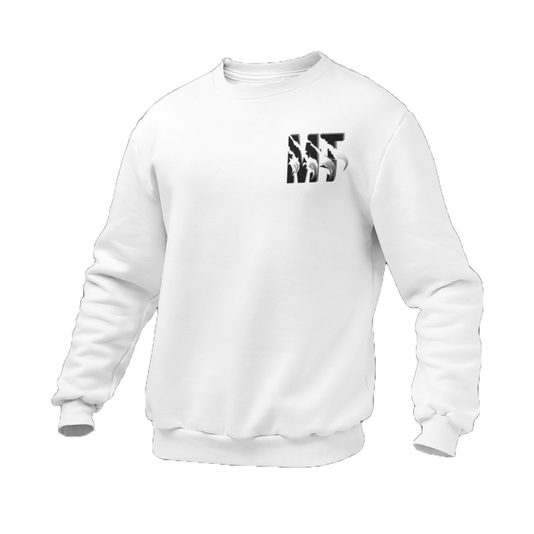 Crewneck blanc pour Homme avec imprimé MT noir