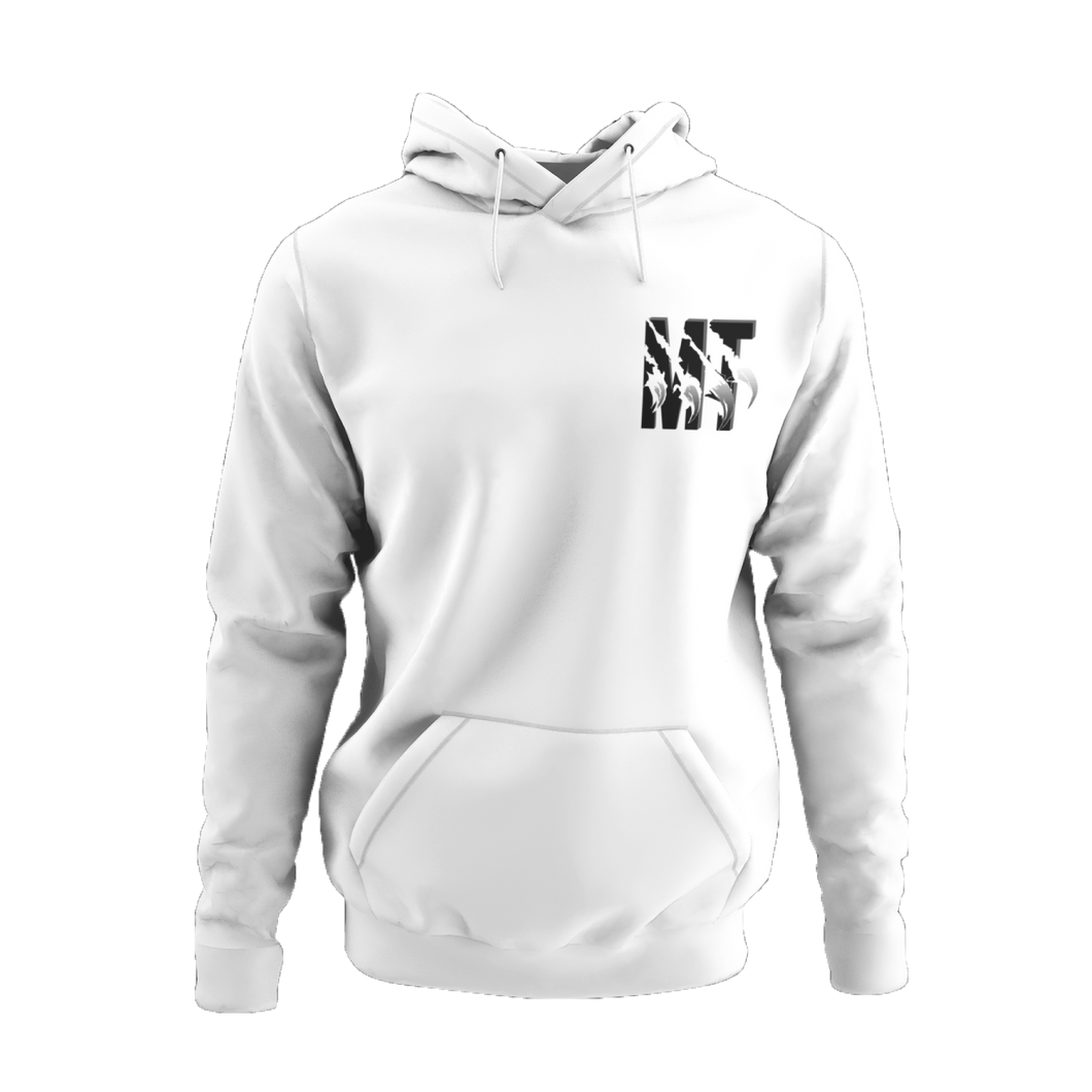 Hoodie blanc pour homme avec logo MT noir