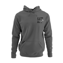 Charger l&#39;image dans la galerie, Hoodie charcoal pour homme avec logo MT noir
