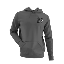 Charger l&#39;image dans la galerie, Hoodie charcoal pour femme avec logo MT noir
