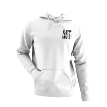 Charger l&#39;image dans la galerie, Hoodie blanc pour femme avec logo MT noir
