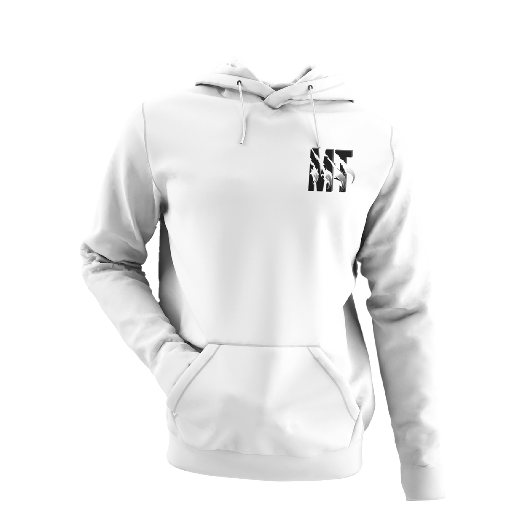 Hoodie blanc pour femme avec logo MT noir