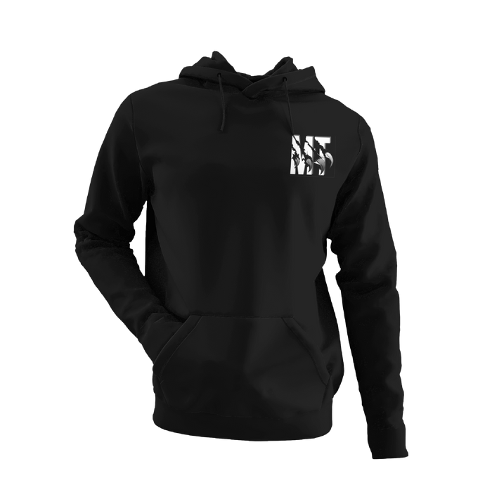 Hoodie noir pour femme avec logo MT blanc