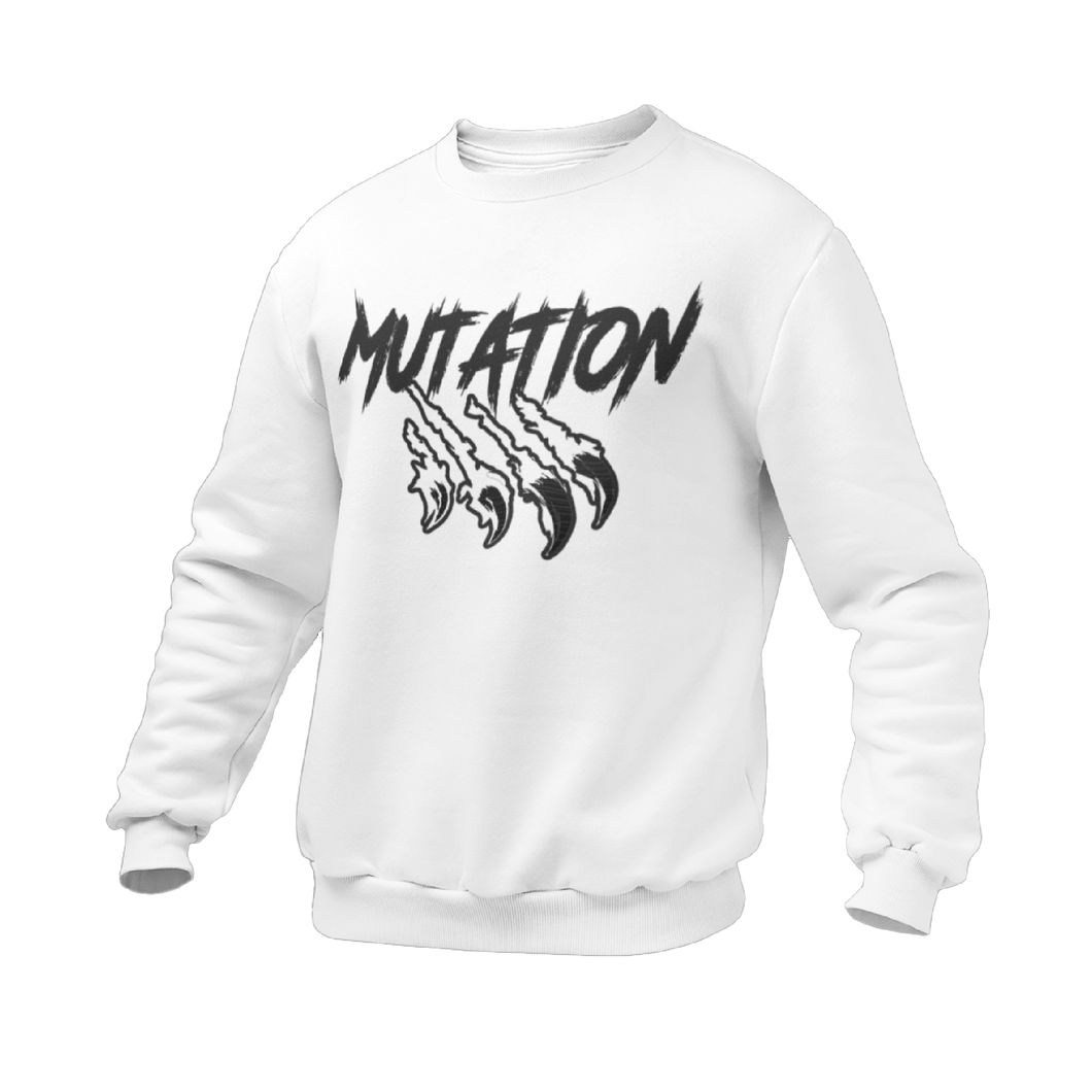 Crewneck blanc pour Homme avec logo mutation noir