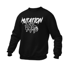 Charger l&#39;image dans la galerie, Crewneck noir pour Homme avec logo mutation blanc
