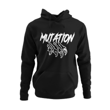 Charger l&#39;image dans la galerie, Hoodie Noir pour homme avec logo Mutation Blanc
