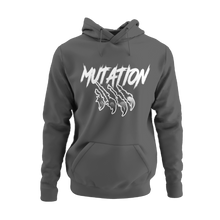 Charger l&#39;image dans la galerie, Hoodie Charcoal pour homme avec logo Mutation Blanc
