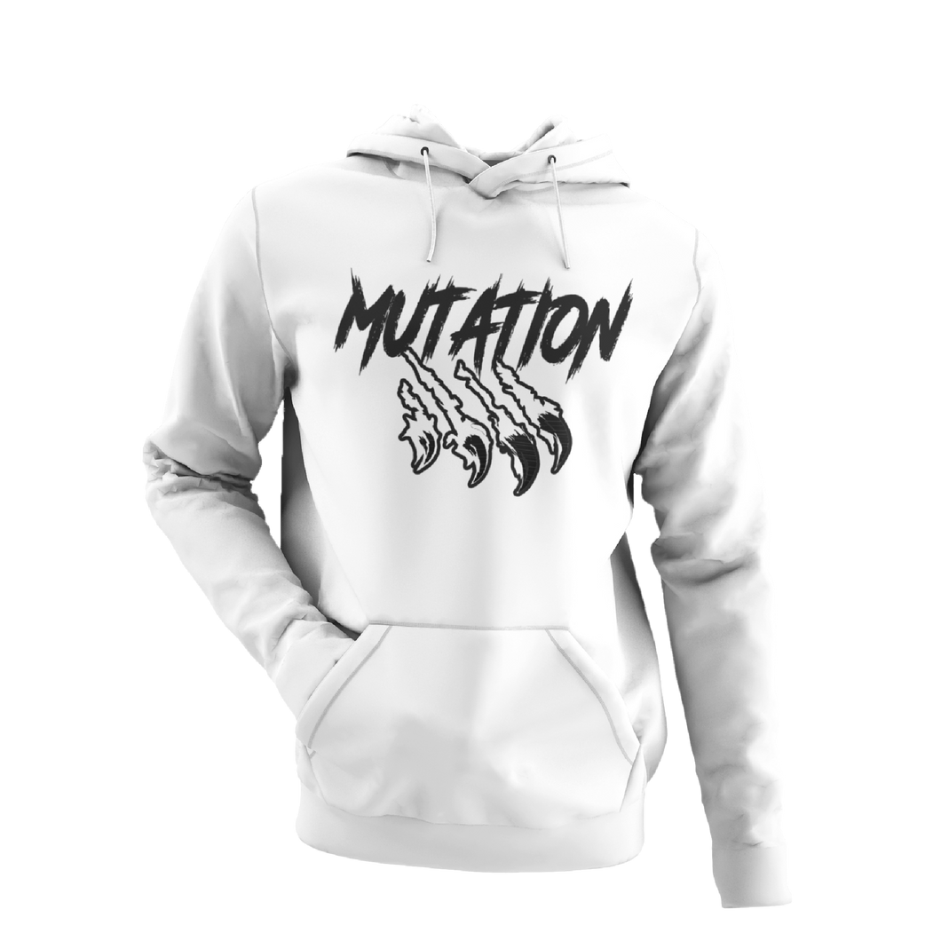 Hoodie blanc pour femme avec logo Mutation noir