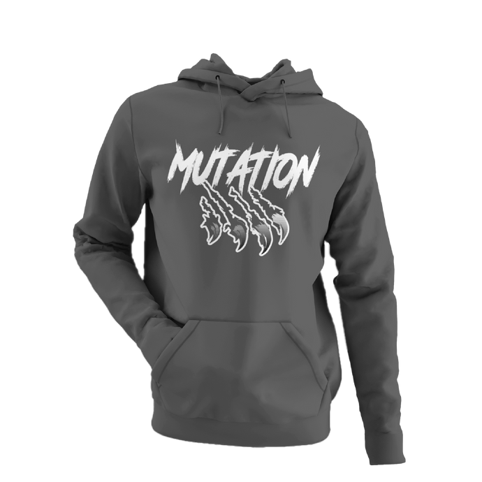 Hoodie charcoal pour femme avec logo Mutation blanc