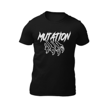 Charger l&#39;image dans la galerie, T-Shirt à Col Rond Pour Hommes Noir Avec Imprimé Mutation Blanc
